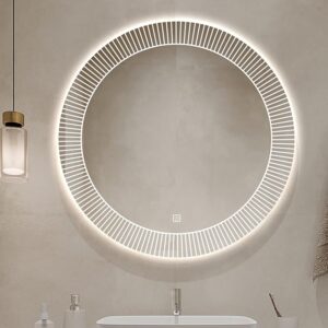 Nordic Style Smart Round Wall-Mount Mirror – 90cm