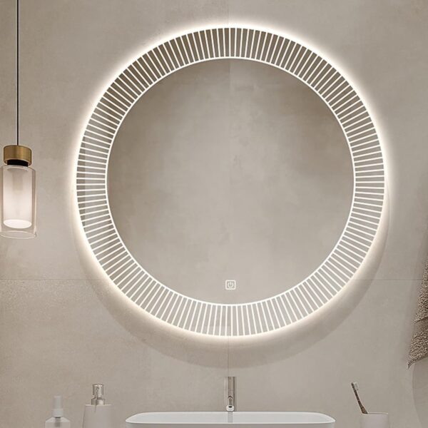 Nordic Style Smart Round Wall-Mount Mirror – 90cm