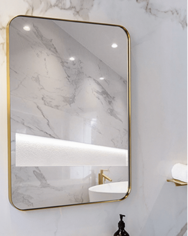 Rectilinear Stainless Steel Frame Mirror